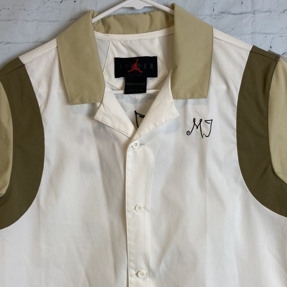 Jordan Bowling Shirt Colorblock Camp Boxy Button Down Women’s XS Brown Kelp/Sail - Picture 13 of 16